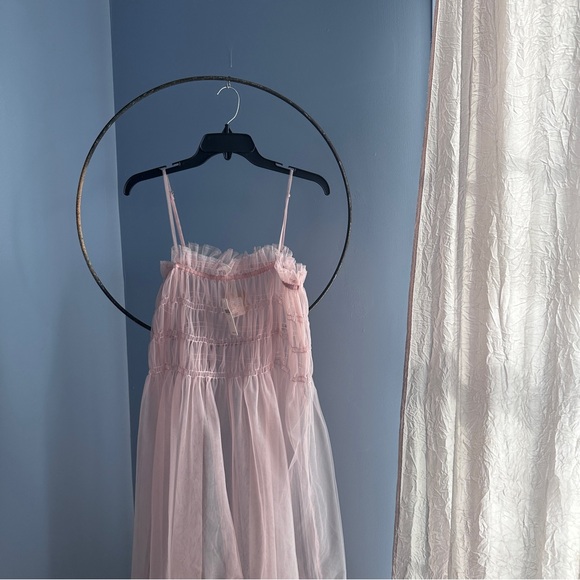 Anthropologie Pink Sheer Maxi Dress - Picture 5 of 5